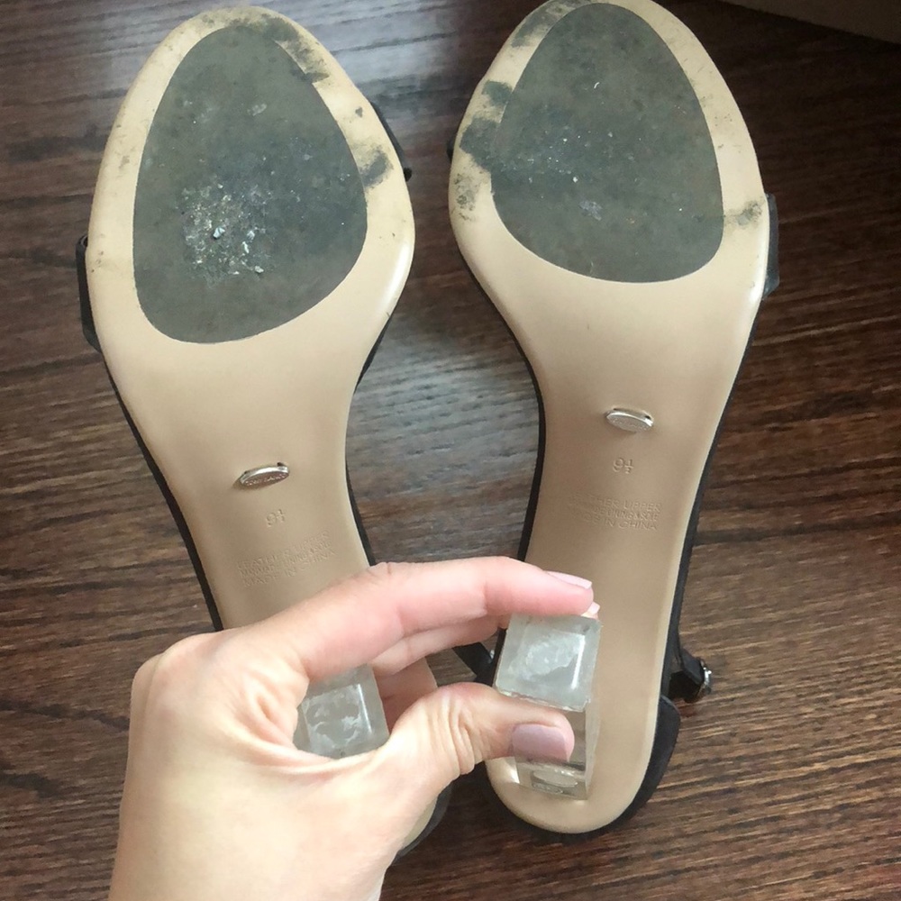 Tony Bianco Lucite Heel Suede Sandals - Picture 3 of 3